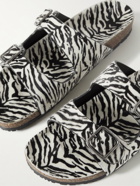 SAINT LAURENT - Jimmy Zebra-Print Calf Hair Sandals - White