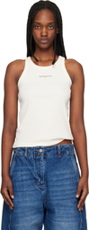Maison Kitsuné Beige 'Maison Kitsuné Paris' Ribbed Tank Top
