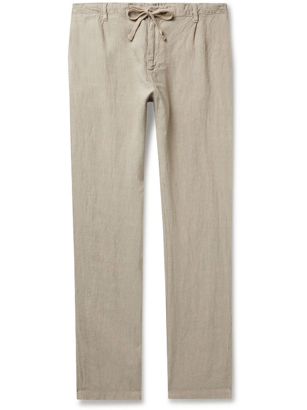 Photo: Hartford - Tanker Slim-Fit Linen Drawstring Trousers - Neutrals