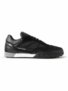 Stone Island - Football Leather, Suede and Canvas Sneakers - Black