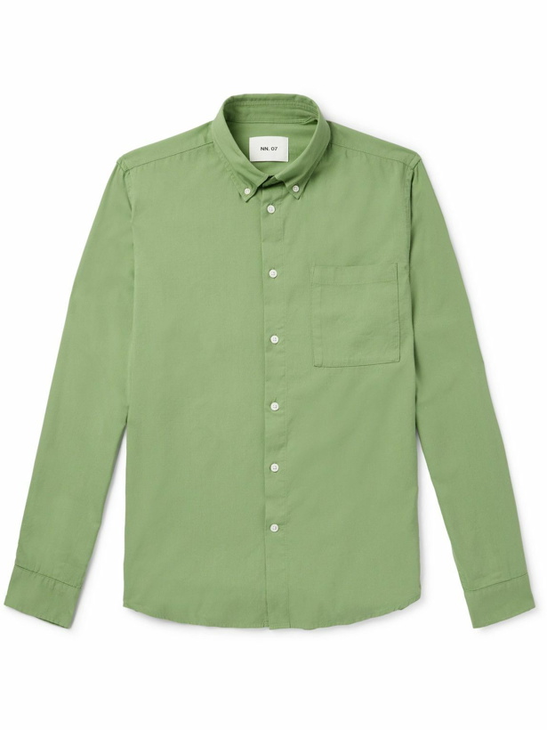 Photo: NN07 - Arne 5655 Button-Down Collar Organic Cotton and Modal-Blend Shirt - Green
