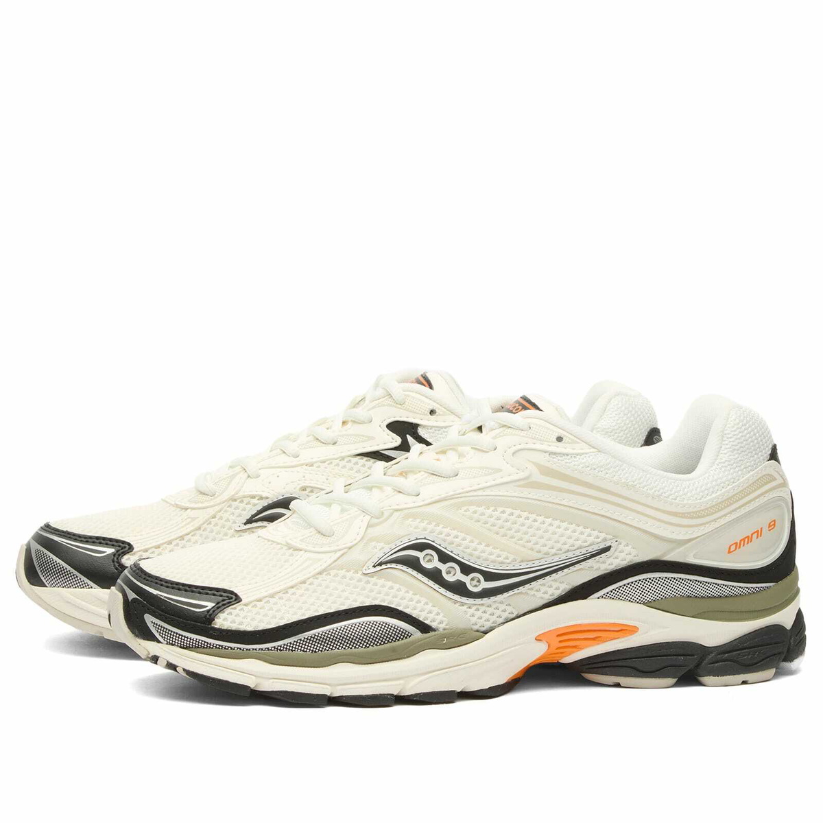 Saucony Progrid Omni 9 Sneaker in White/Turmeric