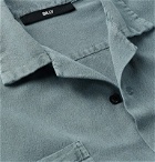 BILLY - Camp-Collar Cotton Shirt - Blue