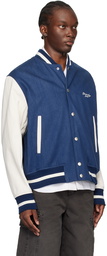 Givenchy Blue & White '1952' Denim Bomber Jacket