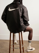 Nike - BODE Scrimmage Embellished Logo-Embroidered Striped Satin Jacket - Brown