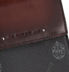 Berluti - Venezia Leather-Trimmed Logo-Print Virée Canvas Messenger Bag - Black