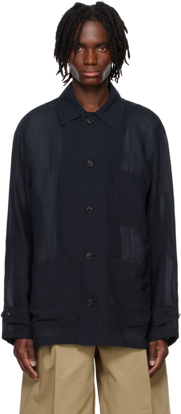 Photo: System Navy Sheer Chore Overshirt