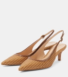 Gianvito Rossi Leith raffia slingback pumps