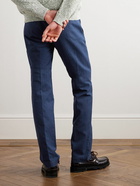 Massimo Alba - Winch2 Straight-Leg Cotton and Linen-Blend Trousers - Blue