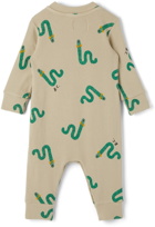 Bobo Choses Baby Grey Scholar Worm All Over Bodysuit