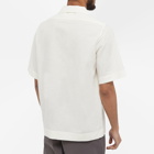 Maison Margiela Men's Embroidered Logo Vacation Shirt in Ivory