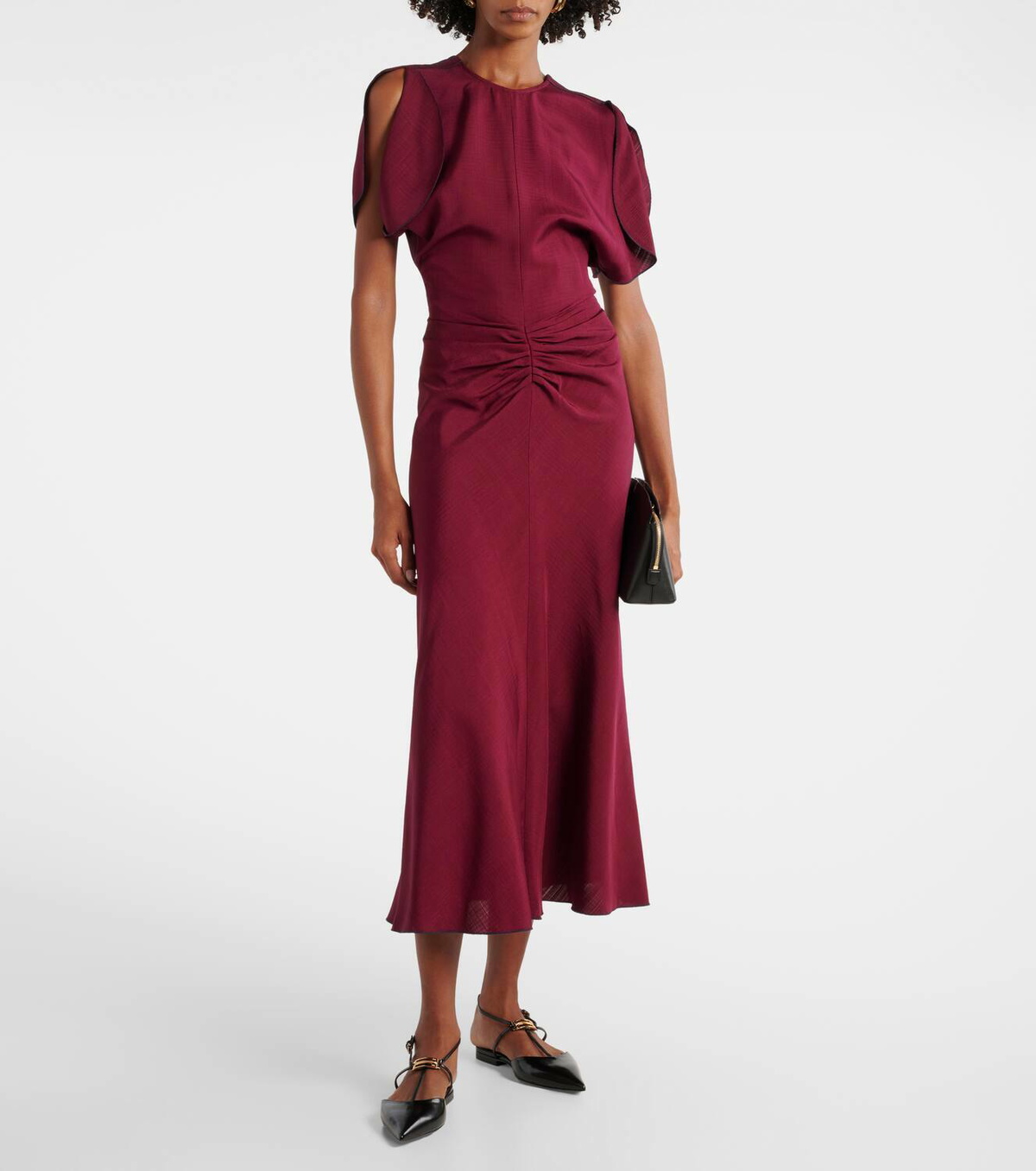 knee length dresses for ladies Gathered Waist Midi Dress - Frost main image 1