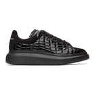 Alexander McQueen Black Croc Oversized Sneakers