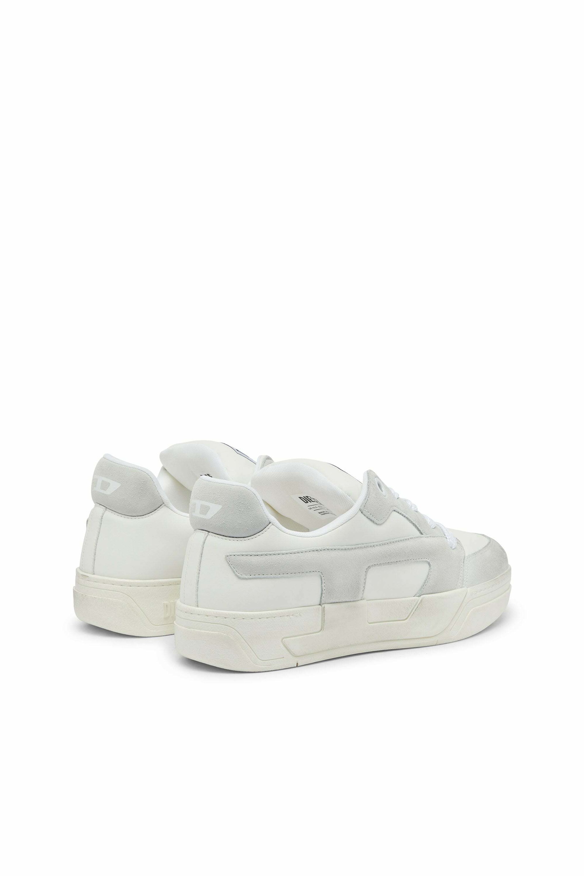 Diesel S-D-Ollie - Distressed sneakers in leather and suede - Sneakers Mens in White