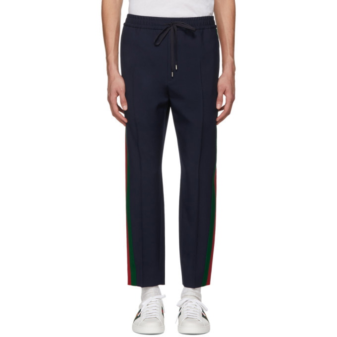 Photo: Gucci Blue Wool Tricolor Trousers