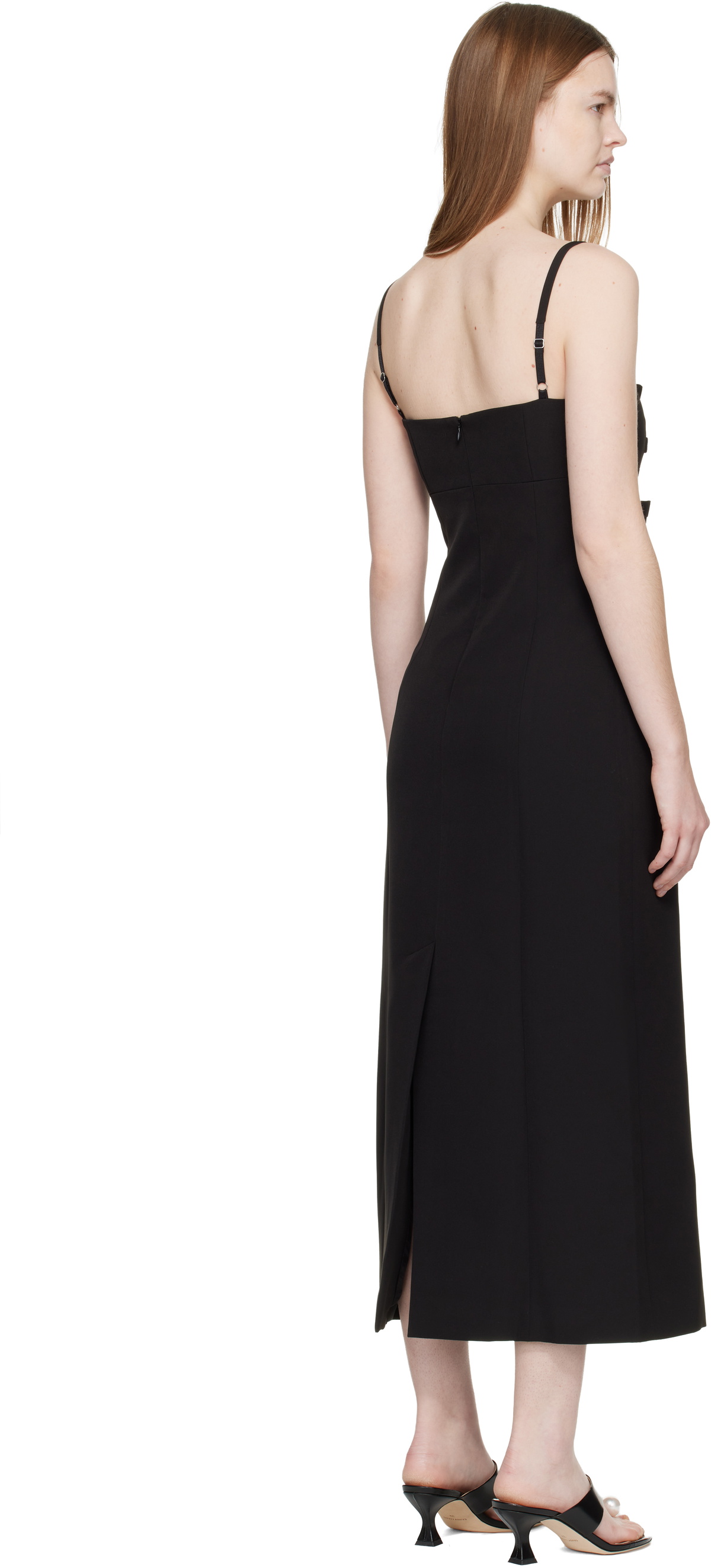 Sandy Liang Black Sen Midi Dress