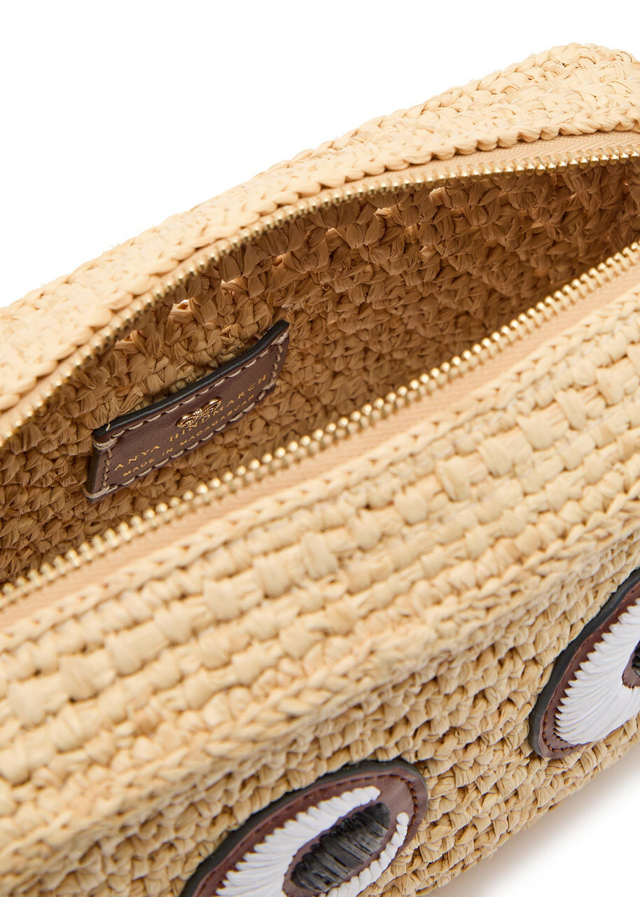 Anya Hindmarch Eyes Raffia and Leather Cross-body bag - Natural - One Size