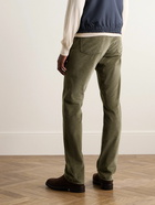 Canali - Slim-Fit Straight-Leg Stretch-Cotton and Modal-Blend Corduroy Trousers - Green