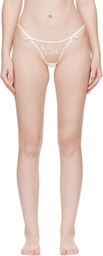 Agent Provocateur Off-White & Beige Lindie Thong