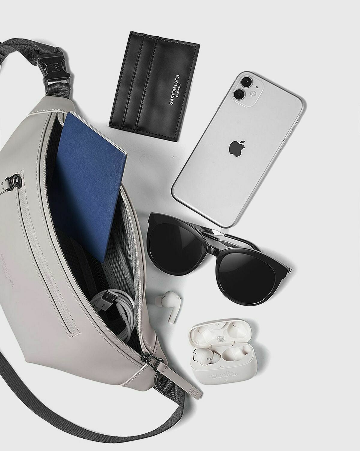 Gaston Luga Spläsh Bumbag Grey Messenger & Crossbody Bags