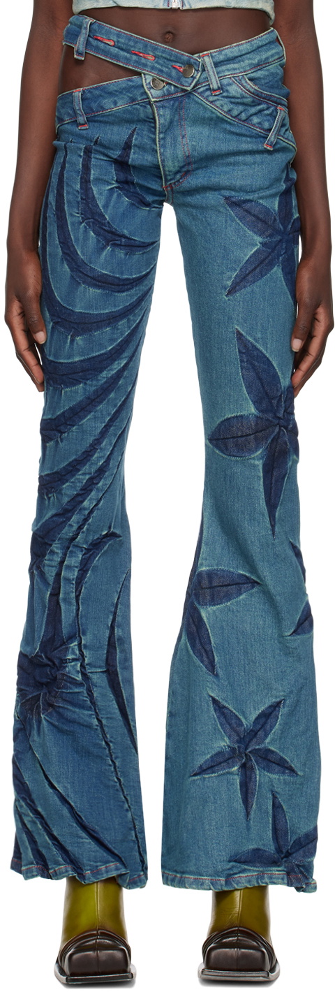 Masha Popova Blue Cutout Jeans