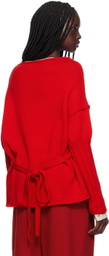 YOHJI YAMAMOTO Red R-Cap Sleeve Sweater