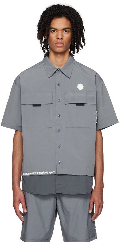 Photo: AAPE by A Bathing Ape Gray Bonded Shirt