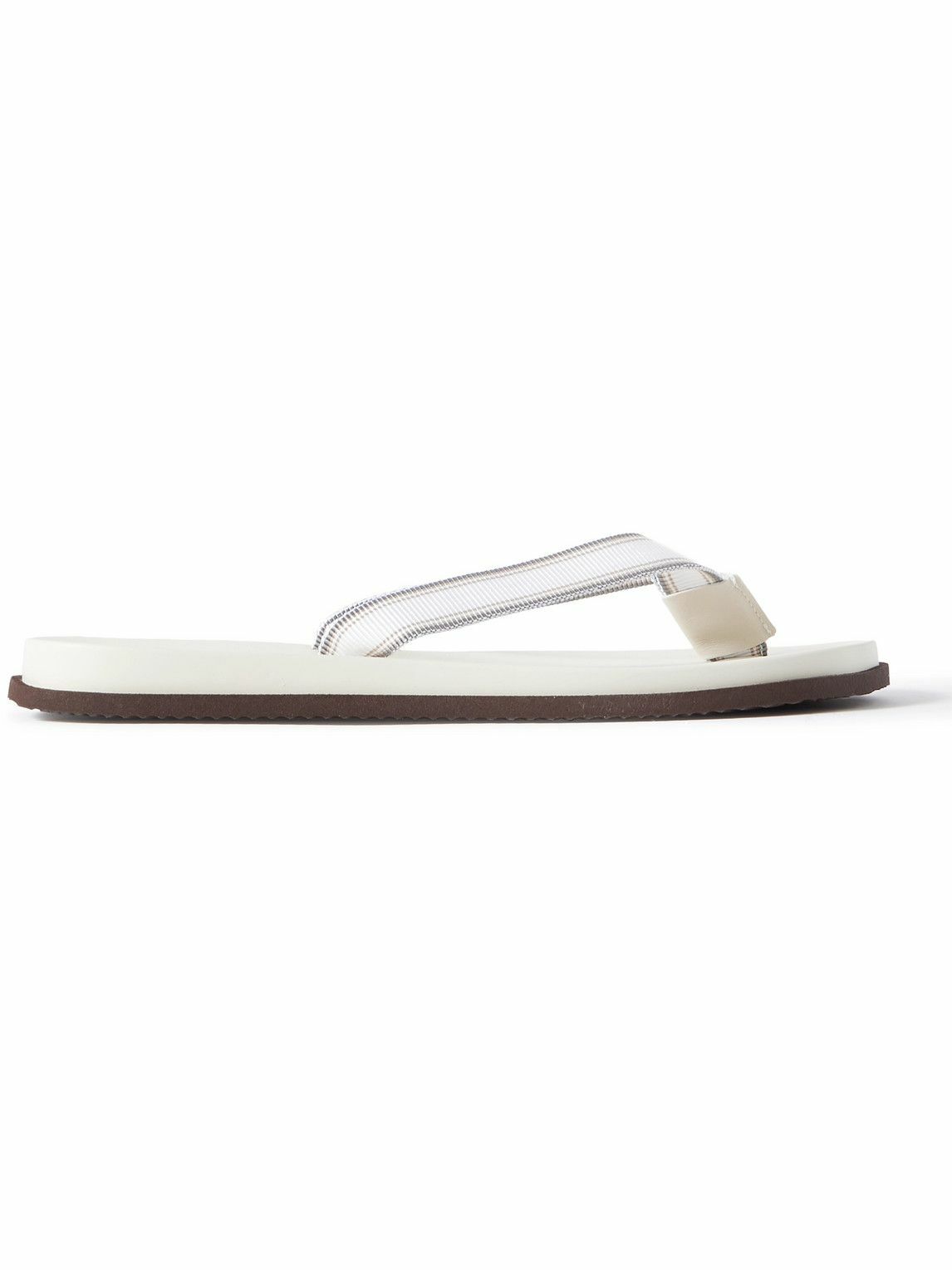 【Brunello Cucinelli】Pool Grosgrain Flip Flops Brunello Cucinelli - Pool Grosgrain Flip Flops - White