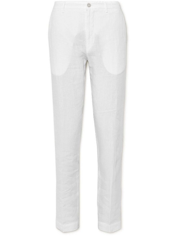 Photo: 120% - Slim-Fit Linen Trousers - White