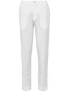 120% - Slim-Fit Linen Trousers - White