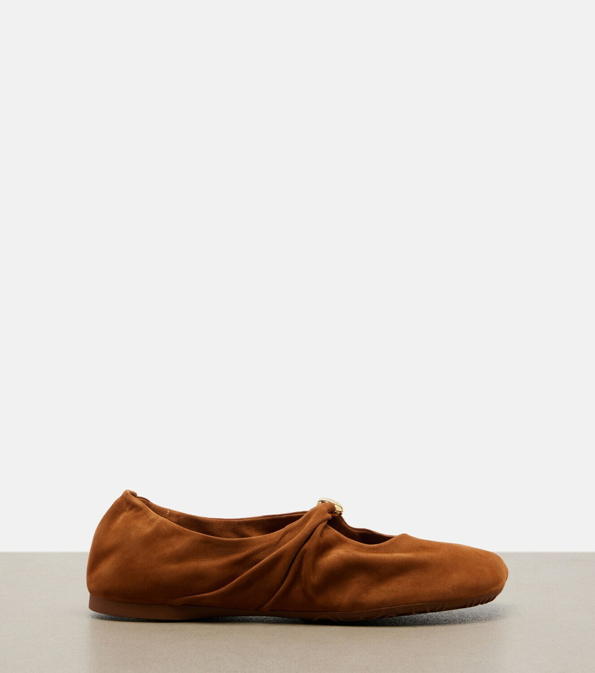 Loewe Pebble Soft suede Mary Jane flats