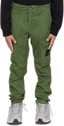 Stone Island Junior Kids Green Patch Cargo Pants