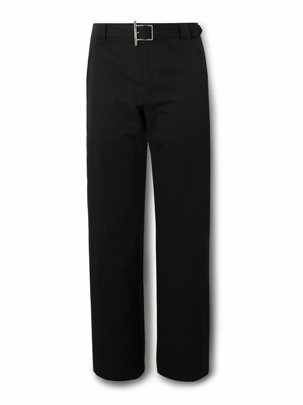 Photo: McQueen - Straight-Leg Belted Cotton-Blend Trousers - Black