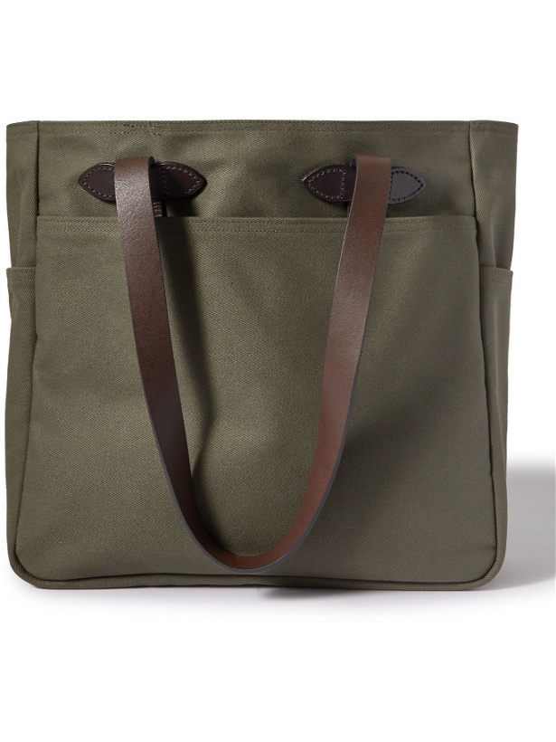 Photo: FILSON - Leather Trimmed Cotton-Twill Tote