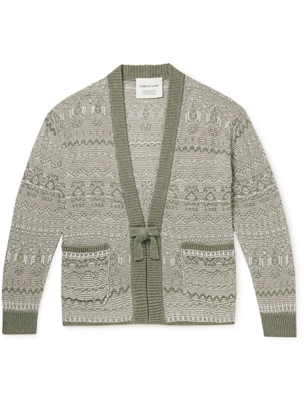 Photo: A Kind Of Guise - Jacquard-Knit Linen and Merino Wool-Blend Cardigan - Green