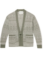 A Kind Of Guise - Jacquard-Knit Linen and Merino Wool-Blend Cardigan - Green