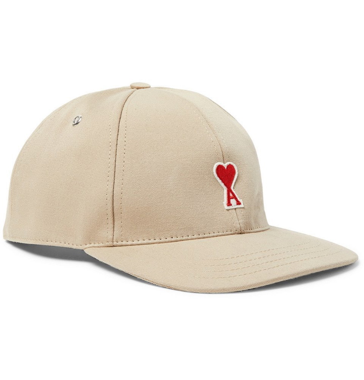 Photo: AMI - Logo-Appliquéd Cotton-Twill Baseball Cap - Beige