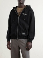 Neighborhood - Staple Logo-Print Cotton-Fleece Zip-Up Hoodie - Black