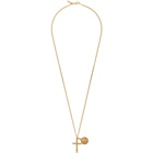 Emanuele Bicocchi Gold Cross and Coin Pendant Necklace