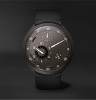 Ressence - Type 2A Mechanical 45mm Titanium and Leather Watch with Smart Crown Technology - Black