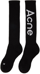 Acne Studios Black Logo Jacquard Socks