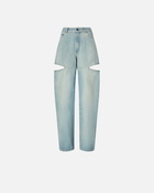 Pinko Wide Leg Jeans With Light Wash And Cut Outs Light Wash