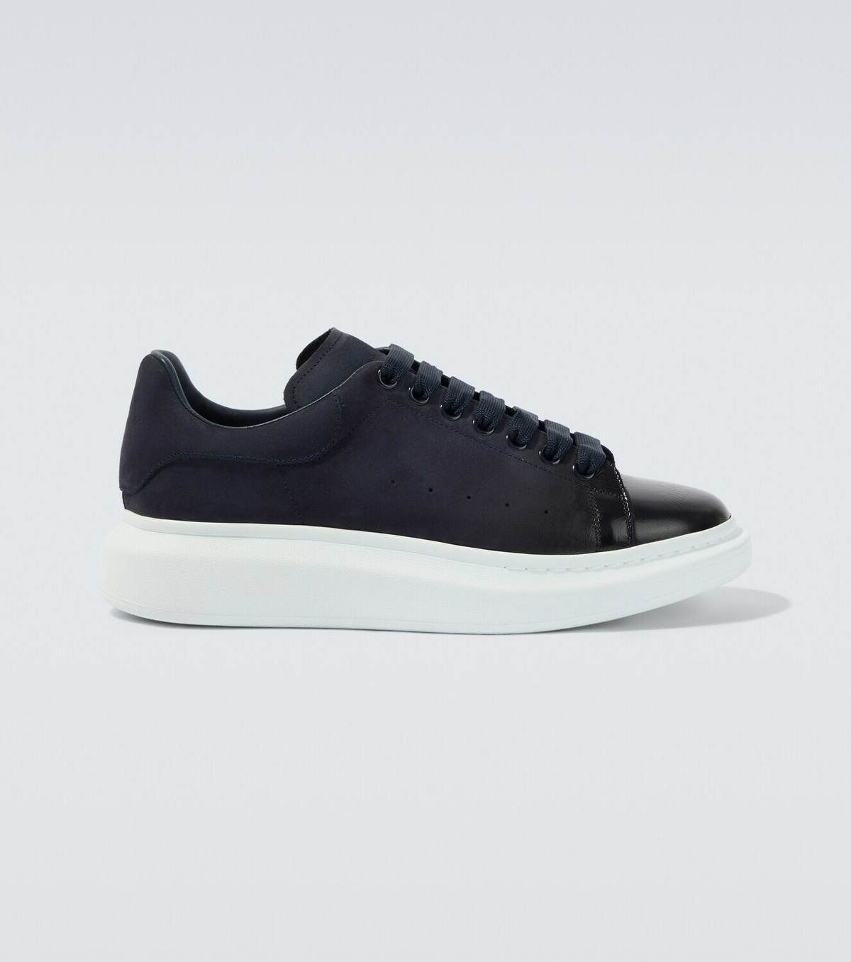 McQueen Oversized suede-trimmed leather sneakers