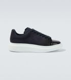 McQueen Oversized suede-trimmed leather sneakers