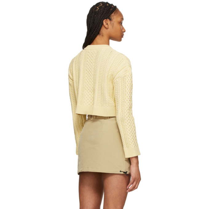 Sandy Liang Yellow Cropped Naomi Cardigan Sandy Liang