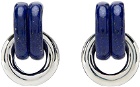 Uncommon Matters Silver & Blue Billow Link Earrings