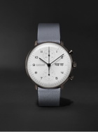 Junghans - Max Bill Chronoscope Automatic 40mm Stainless Steel and Leather Watch, Ref. No. 027/4008.05