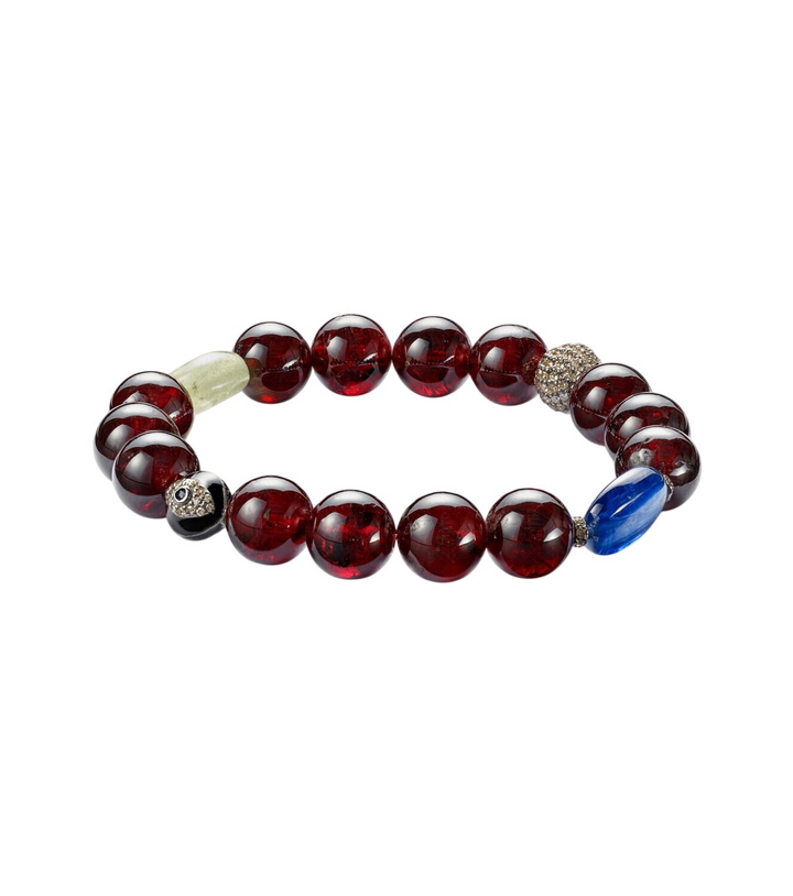 Photo: Ileana Makri Sterling silver beaded bracelet with gemstones