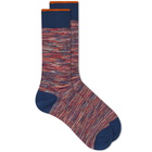 Nudie Jeans Co Men's Nudie Rasmusson Multi Yarn Sock in Red