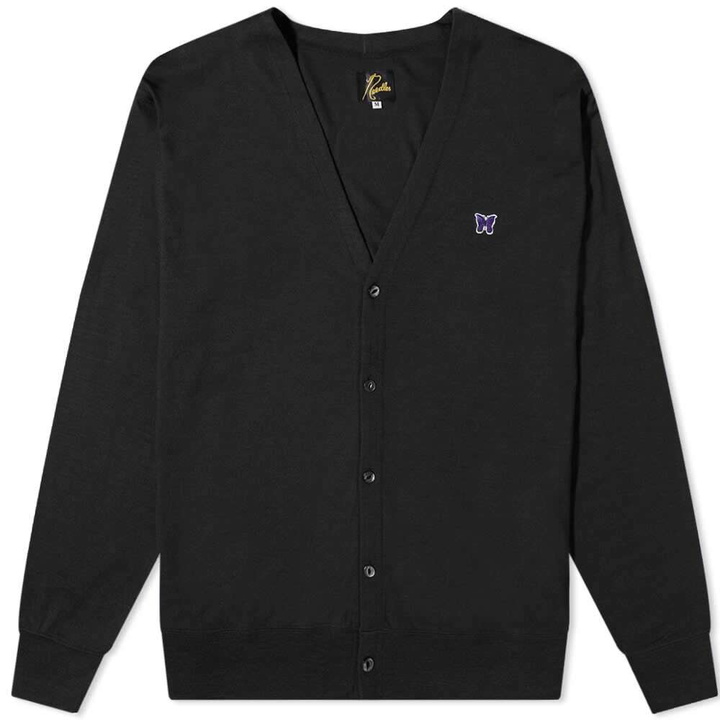 Photo: Needles Men's Wool Butterfly Cardigan in Black